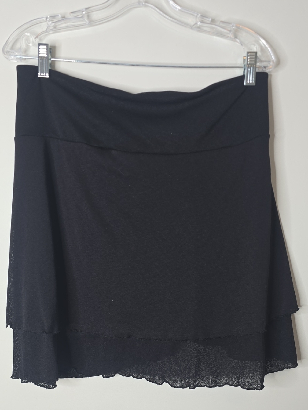 Vintage Black Tiered Wrap Skirt Coverup with Decorative Buckle - Picture 5 of 6